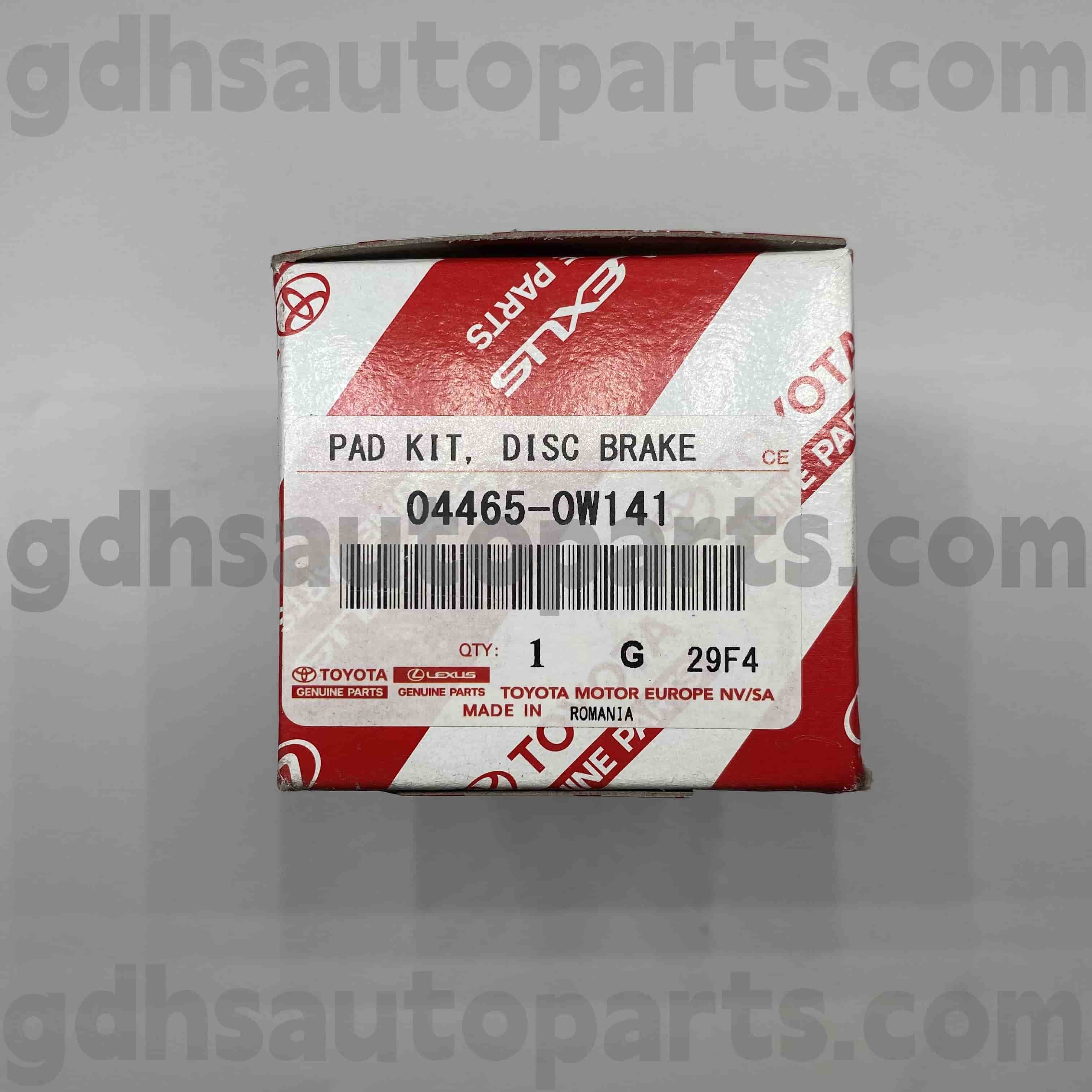 04465-0W141 تویوتا قطعات اصلی لنت ترمز جلو برای Prius ، Lexus CT200H شاسی شماره. zvw30..eur