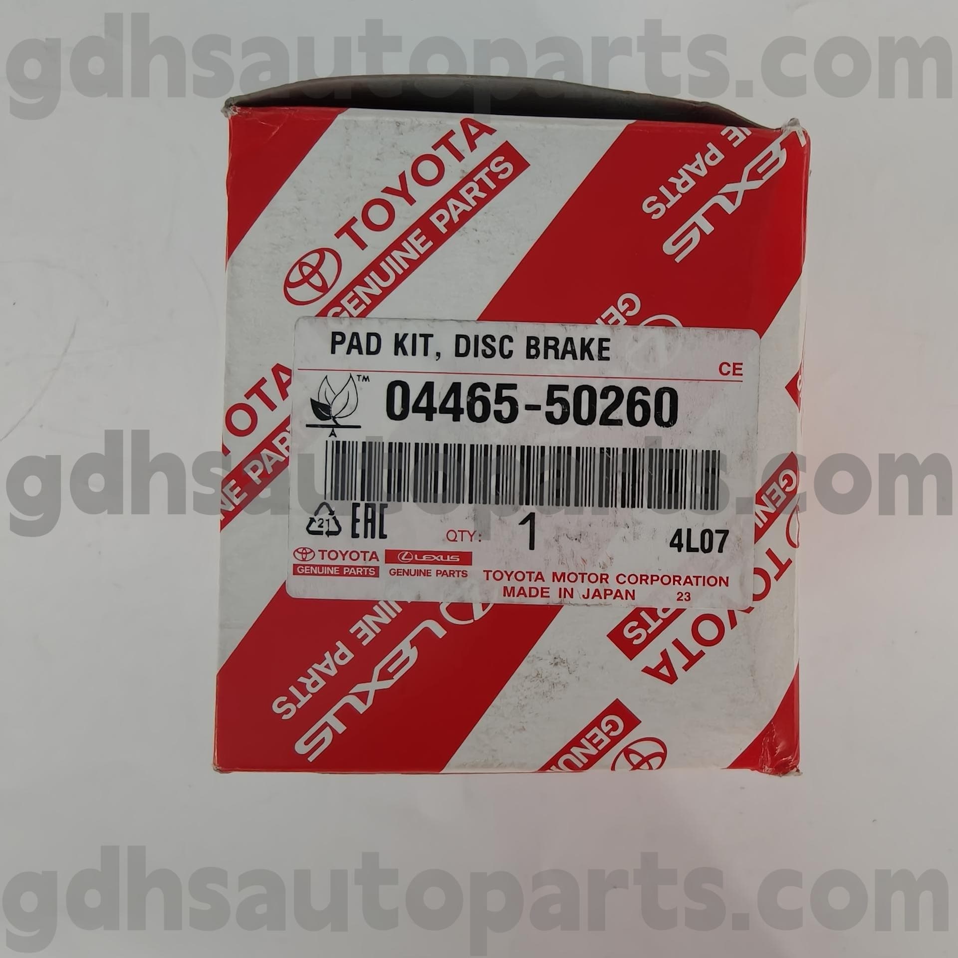 04465-50260 تویوتا قطعات اصلی لنت های ترمز جلو برای شاسی های LS460/460L ، LS600H/600HL NO. USF4# UVF4#