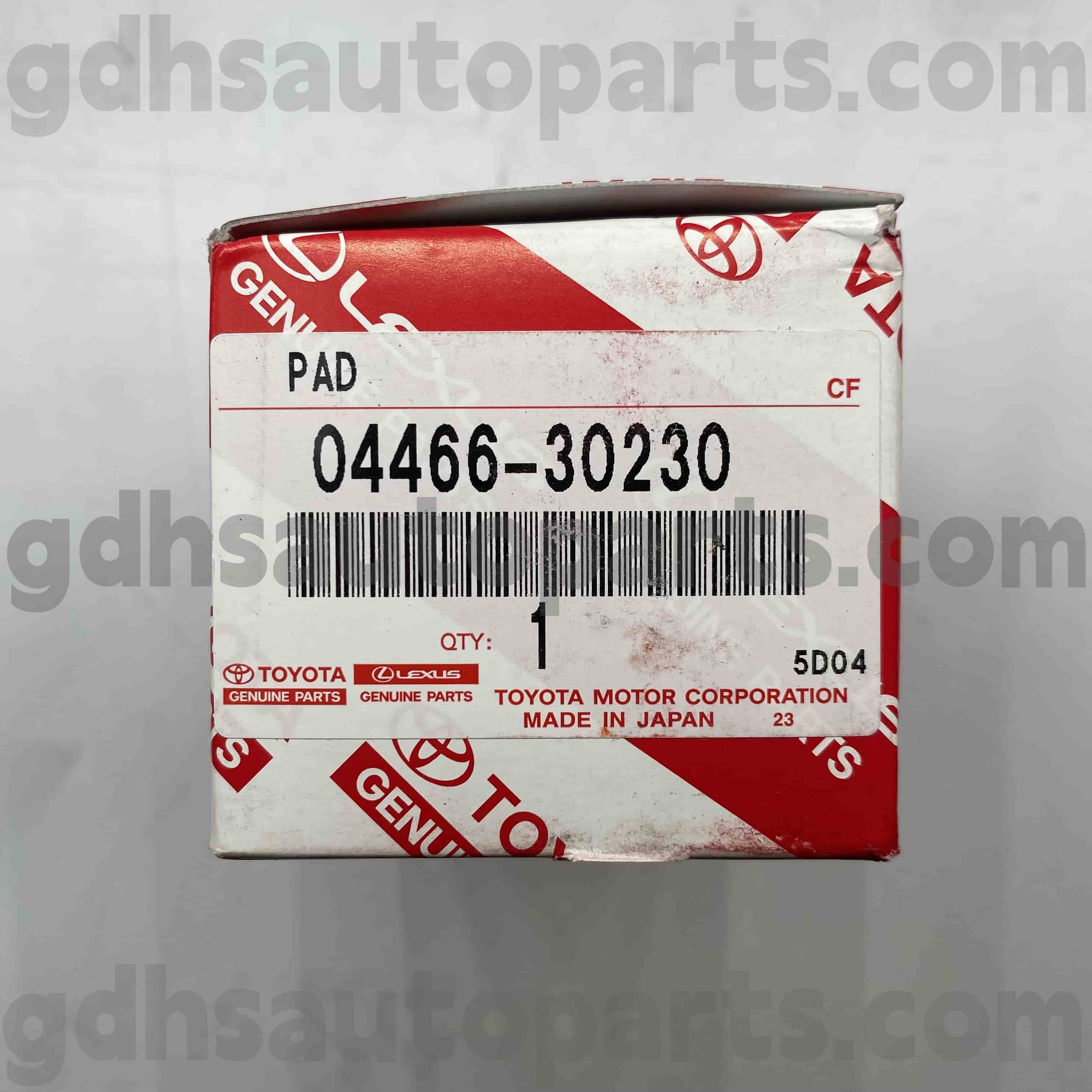 04466-30230 تویوتا قطعات اصلی لنت های ترمز عقب برای مارک X ، تاج ، Reiz Chassis no. GRS20# GRX13#