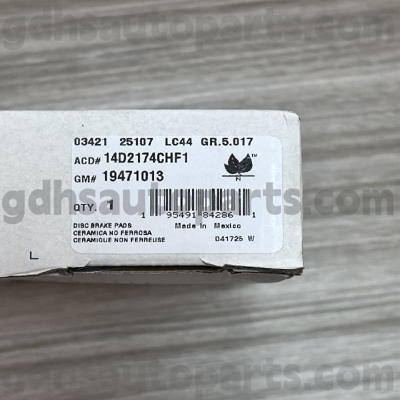 پد ترمز 14d2174Chf1 Acdelco برای Escalade OE No.19241013